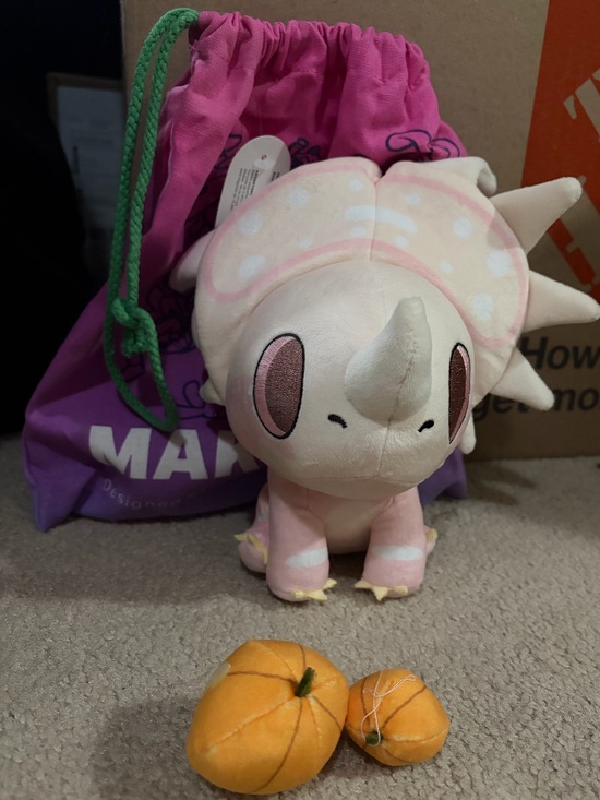 Other - Paleo pines indie game rare Halloween dinosaur plush with pumpkins BNWT